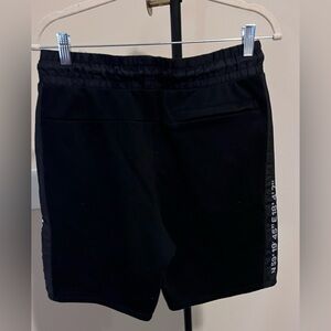 H&M Black Drawstring Jogger Shorts with Reflective Accent. Size M